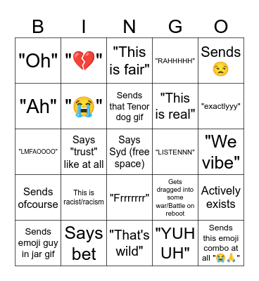 Raggy Bingo Card