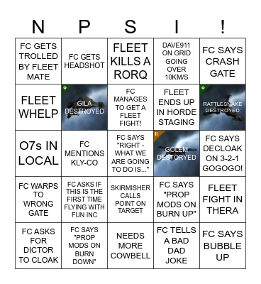 NSPI Week Rocks! Bingo Card