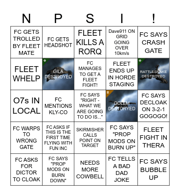 NSPI Week Rocks! Bingo Card