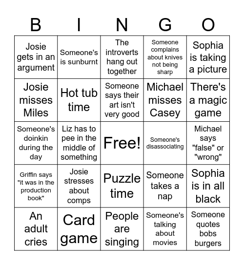 Thanksfriending 2k25 Bingo Card