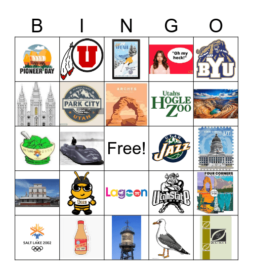 UTAH BINGO Card