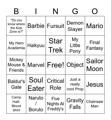 Con Bingo Card