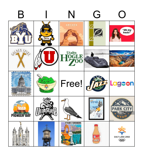 UTAH BINGO Card
