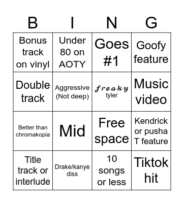 Don't tap the glass Bingo Card