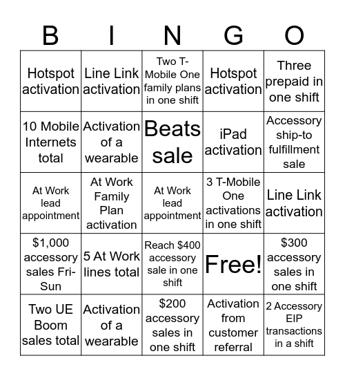 Novem-Bingo - Da Rock Style Bingo Card