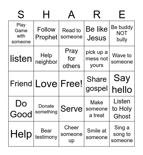 Advance the Cause Bingo Card