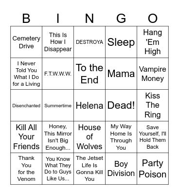 Mcr world tour round 2 Bingo Card