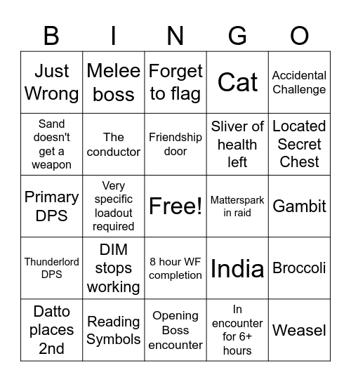 DAY 1 EOF BINGO Card