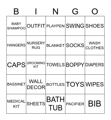 BABY BINGO Card