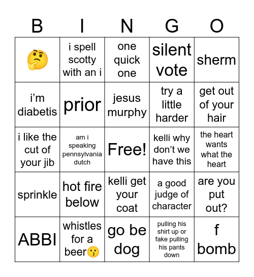 scott bingo Card