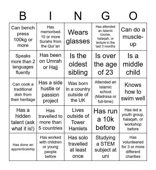 Unwind Bingo Card