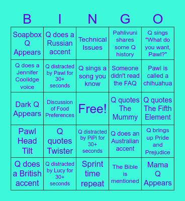 Qwordy Stream Bingo Card