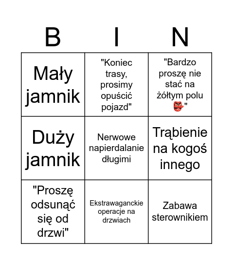 Podróż DN067 Bingo Card