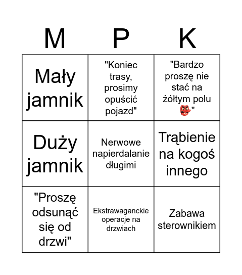 Podróż DN067 Bingo Card