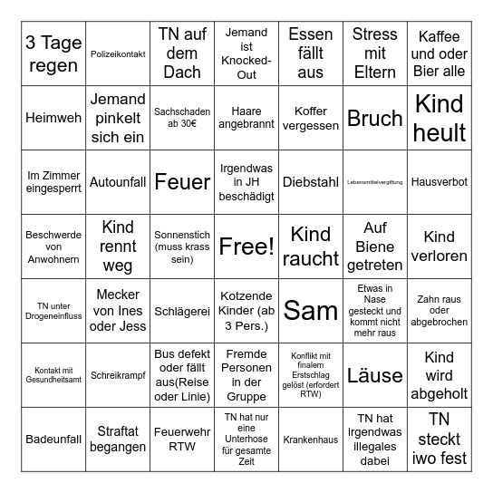 Krisenbingo ´25 Bingo Card