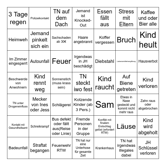 Krisenbingo ´25 Bingo Card