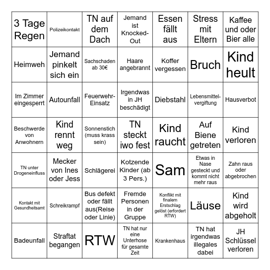 Krisenbingo ´25 Bingo Card