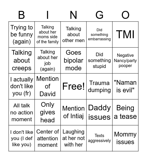 Soumya-isms Bingo Card