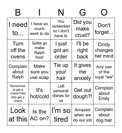 Boss Bingo Card
