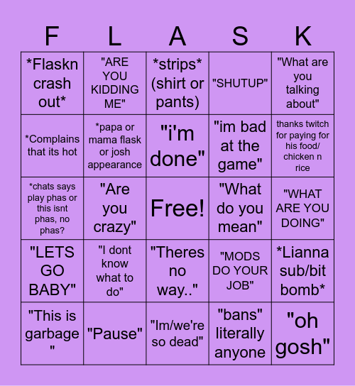 FLASKn Bingo Card
