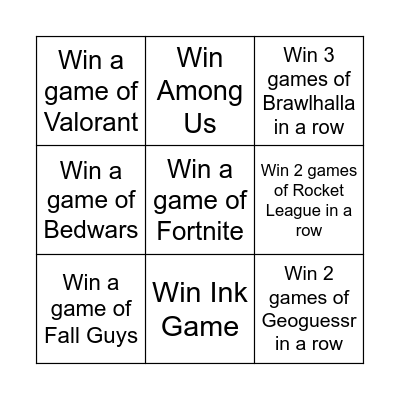 Ultimate Gaming Challenge Bingo Card
