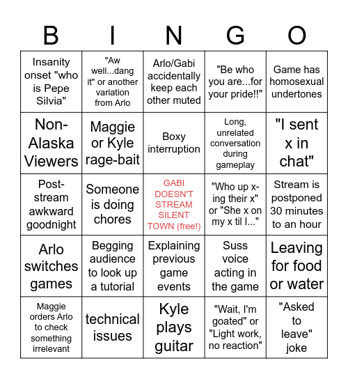 20XX: Year of the Gamer: The Bingo Card