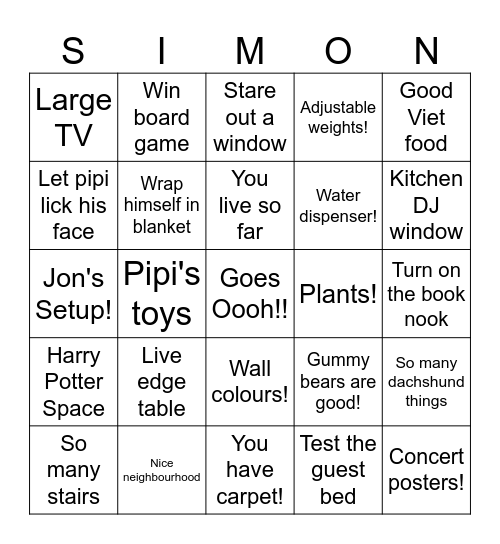 Simon Says/Comments on Bingo Card