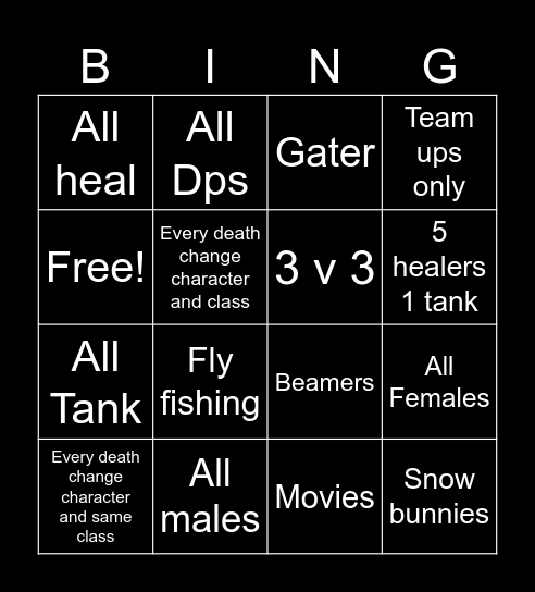 Marvel rivals comp Bingo Card
