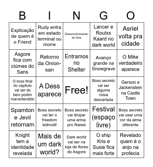 DELTARUNE CHAPTER 5 Bingo Card