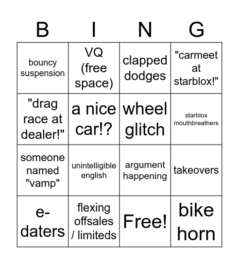 swfl bingo Card