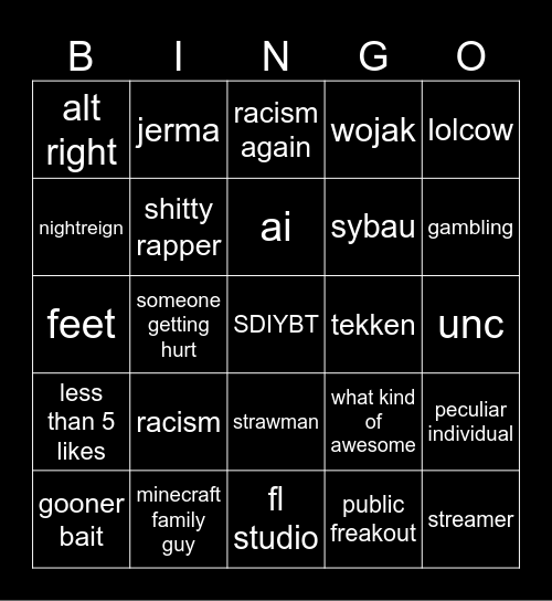 reels Bingo Card