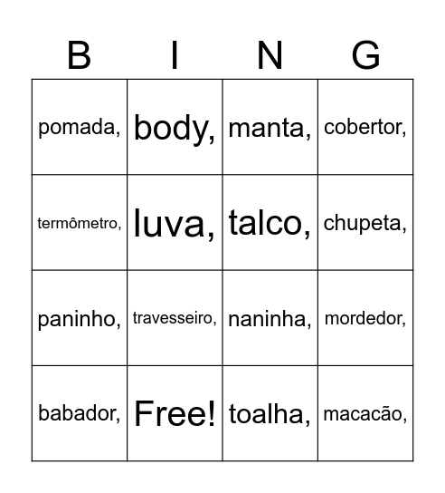 FEIJUCA DO JOAQUIM Bingo Card