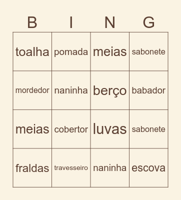 FEIJUCA DO JOAQUIM 🧸🤎 Bingo Card
