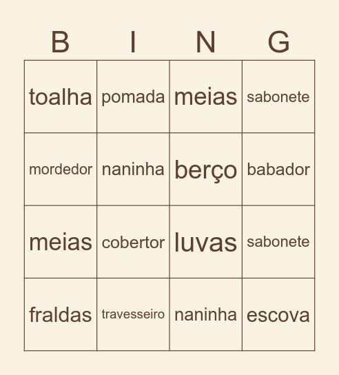 FEIJUCA DO JOAQUIM 🧸🤎 Bingo Card