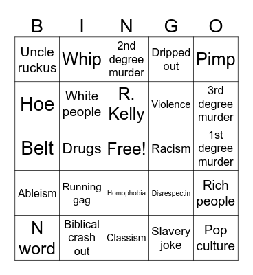 Boondocks bingo Card