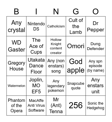Infinite craft Bingo Card