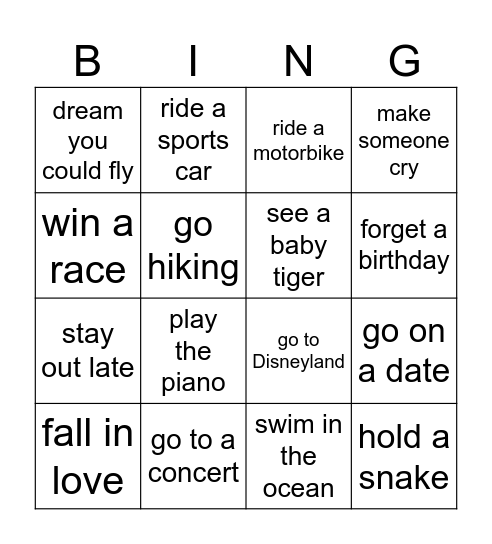 I have already... Bingo Card