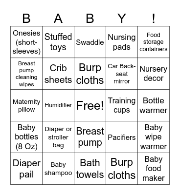 Gift Bingo Card