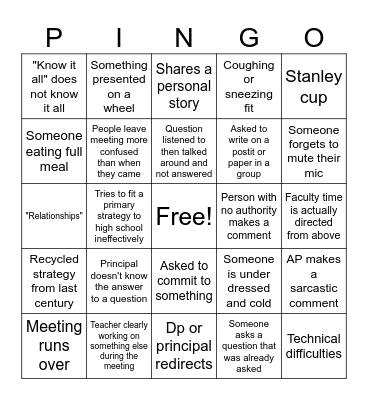 Term 3Teacher PD Bingo Card