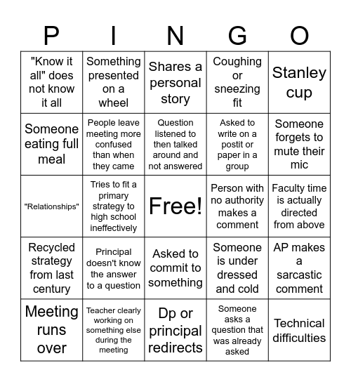 Term 3Teacher PD Bingo Card