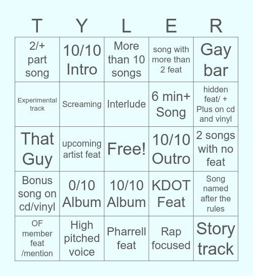 DTTG BINGO BOARD 2 Bingo Card