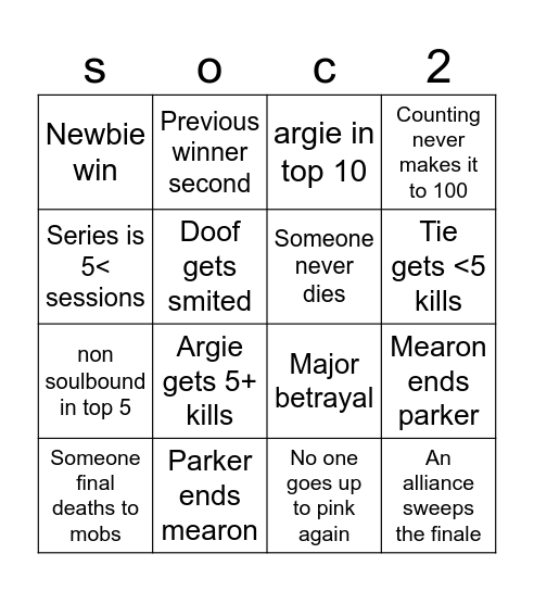 Social life 2 bingo Card