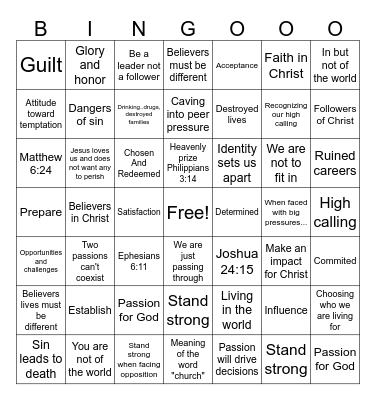 Living in the world teen topies Bingo Card