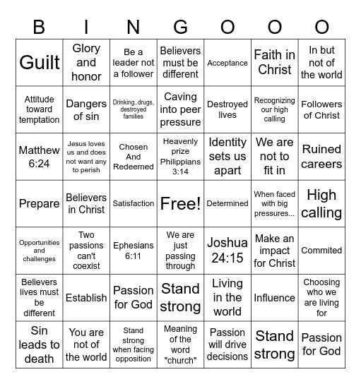 Living in the world teen topies Bingo Card