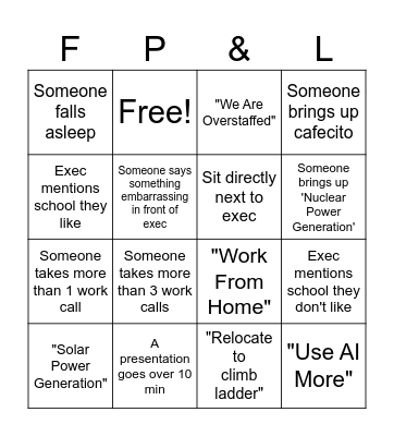 Career Workshop BINGO Card