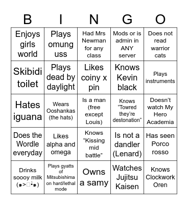 ARE YOU A SIGMA??? Bingo Card