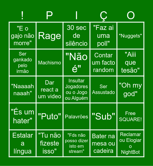 VIEWERS BINGO v2 Bingo Card