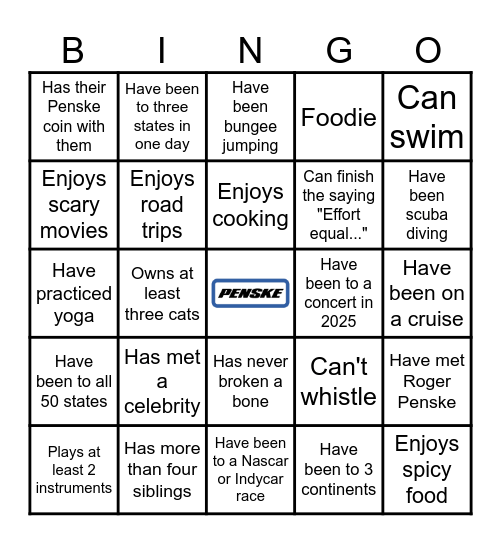 Get to Know the Southeast Managers Bingo Card