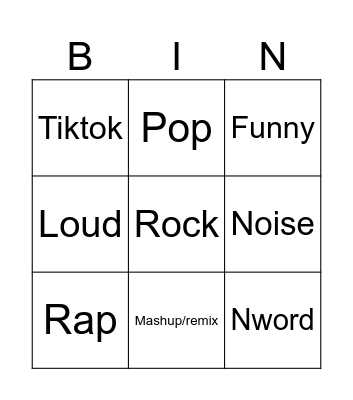 TikTok sound bingo Card