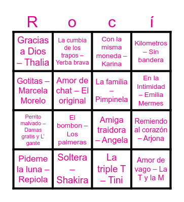 Cumple Ro! Bingo Card
